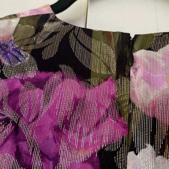 BORGO DE NOR AMELIA METALLIC FLORAL-PRINT SILK-BLEND JACQUARD MINI DRESS FUCHSIA - Picture 14 of 15